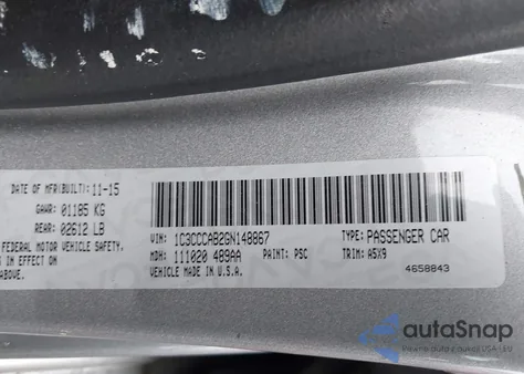 2016 Chrysler 200 Limited from USA, damaged, VIN 1C3CCCAB2GN148867